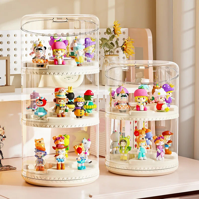 Rotating Multi-Tier Acrylic Collectibles Display Stand Cabinet