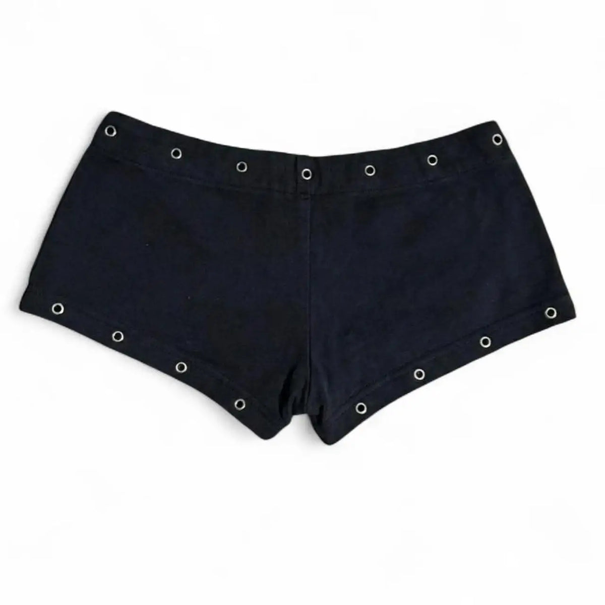 Y2K Gothic Hip Hop Rivet Shorts – Women's Black Slim Fit
