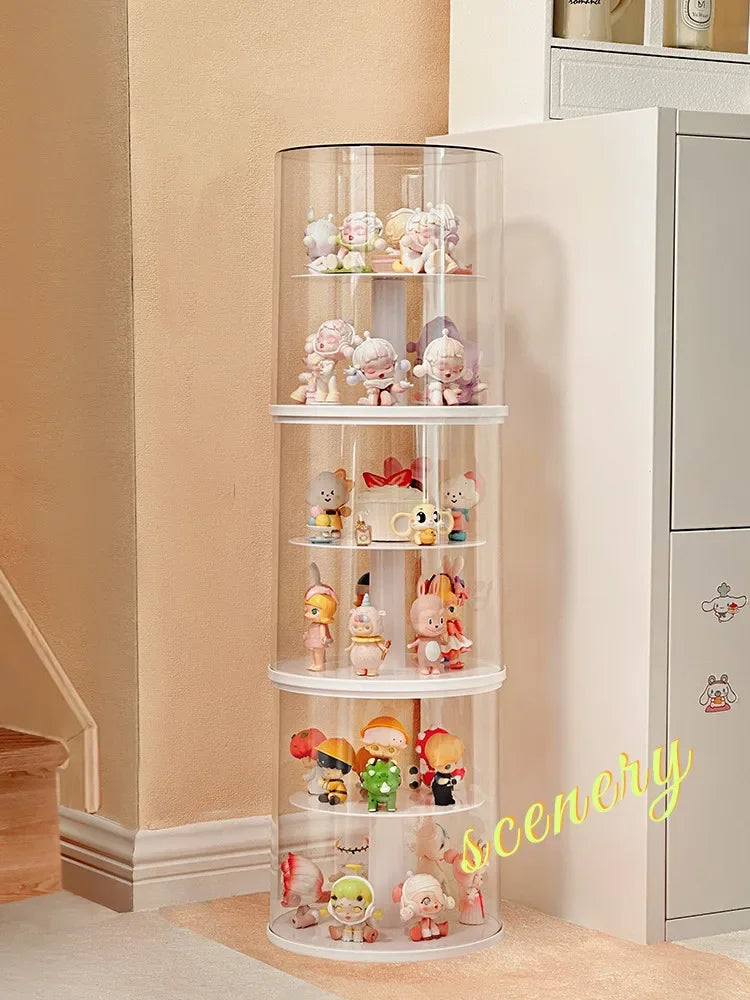 Rotating Round Display Case – Action Figures & Doll Organizer