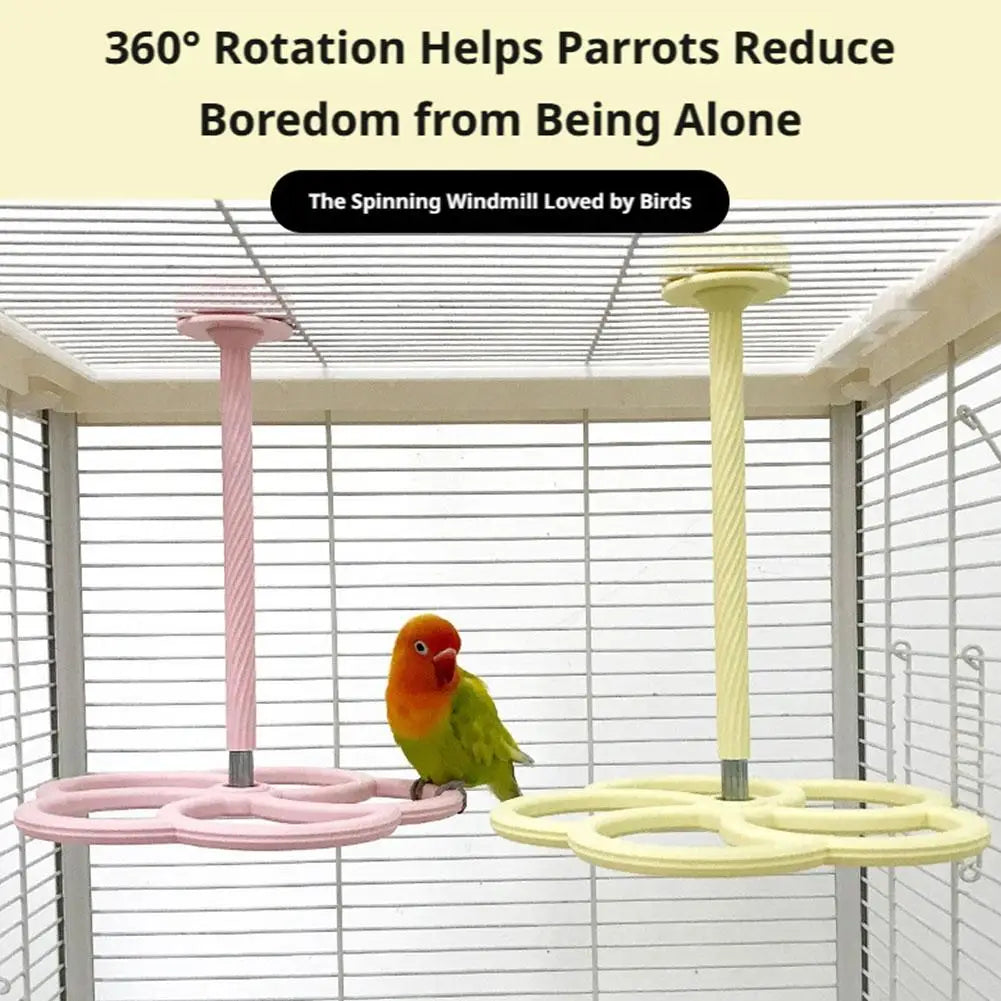 Rotating Windmill Parrot Toy – Interactive Bird Cage Enrichment