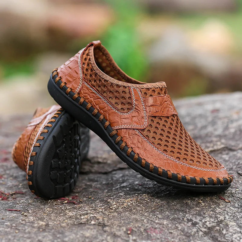 Men's Breathable Mesh Slip-On Sneakers – Soft Sole Loafers