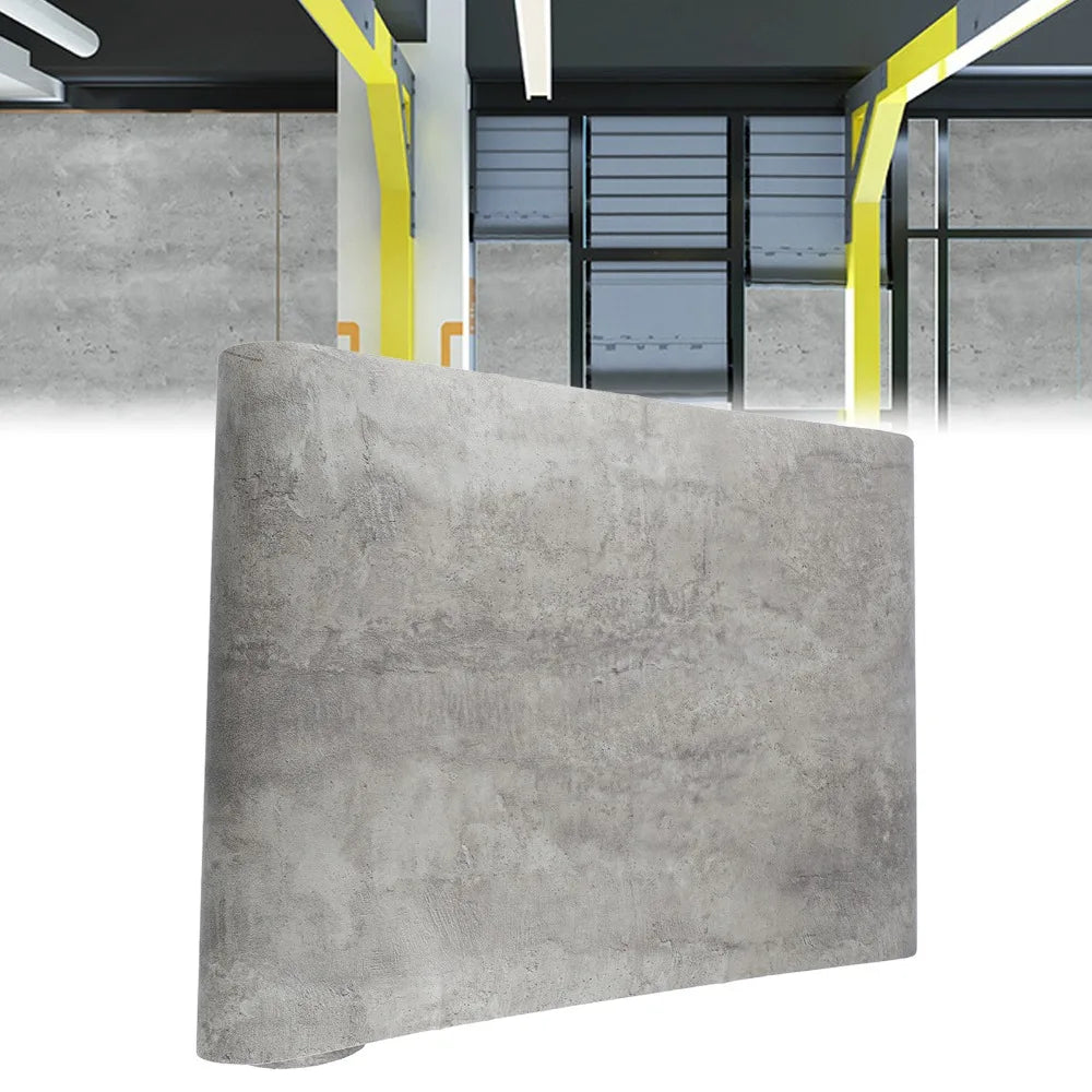 PVC Concrete Contact Paper 40x900cm | Grey 3D Textured Wallpaper