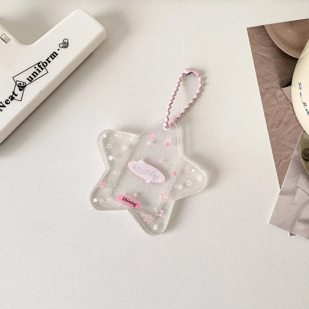 Star Acrylic Photo Card Holder Keychain – 1 Inch Mini Frame