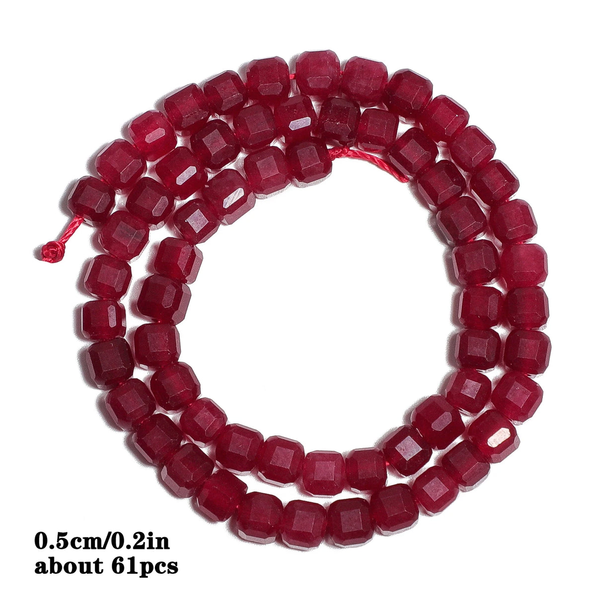 Red Chalcedony Stone Beads – Droplet, Square & Round DIY Jewelry
