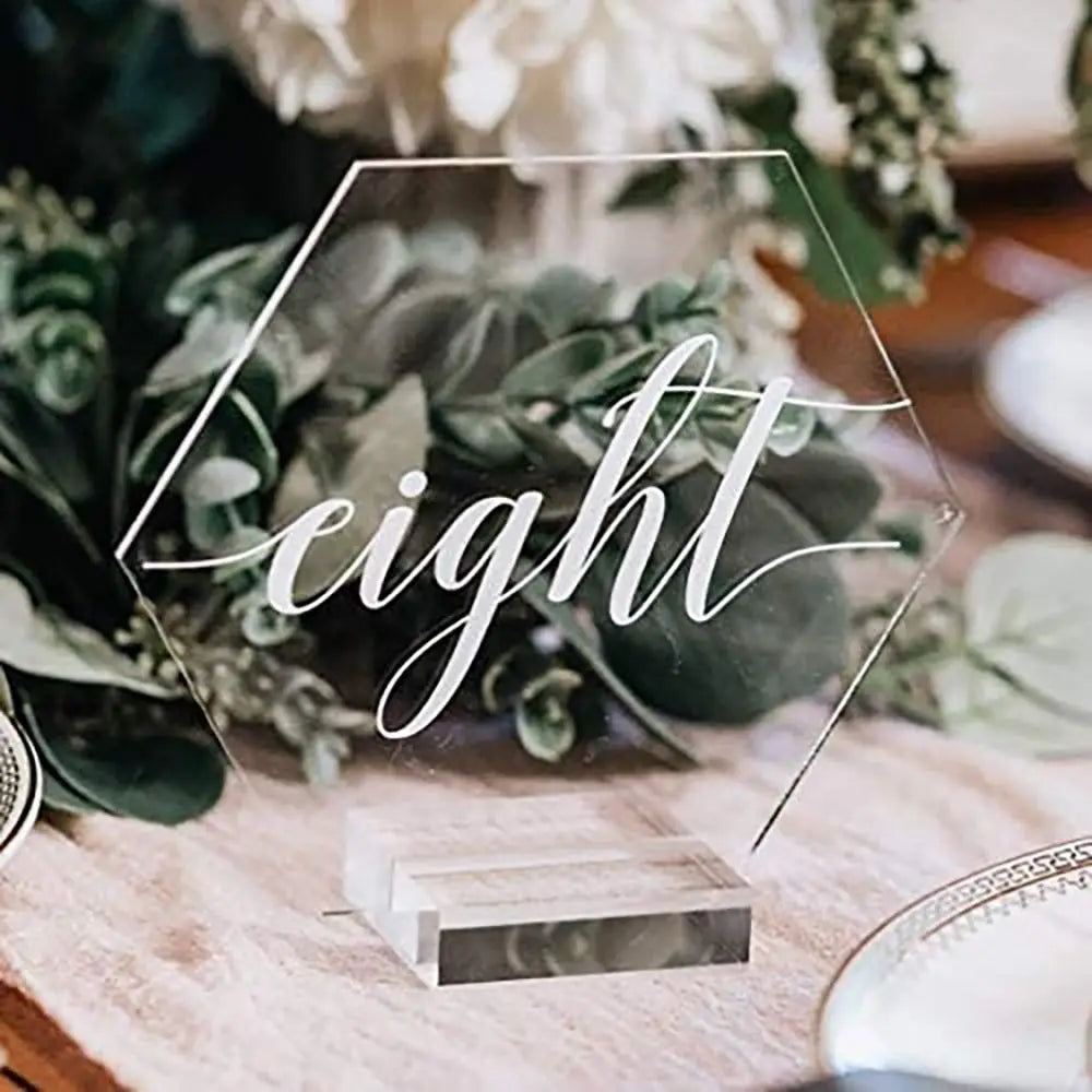 Clear Acrylic Place Card Holder – Table Sign & Photo Stand