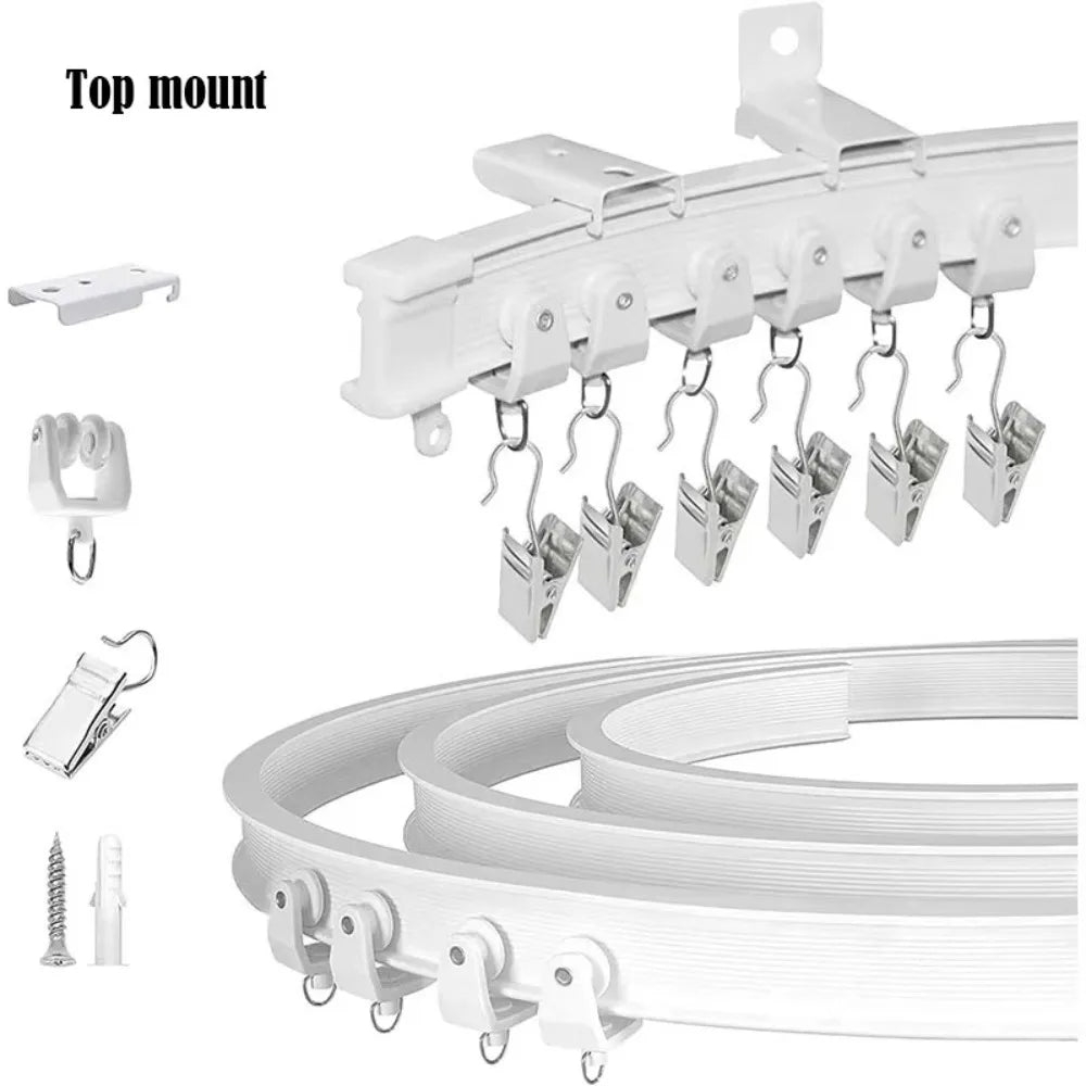 Flexible Bendable Curtain Track Rail 2m/3m – Ceiling & Wall Mount