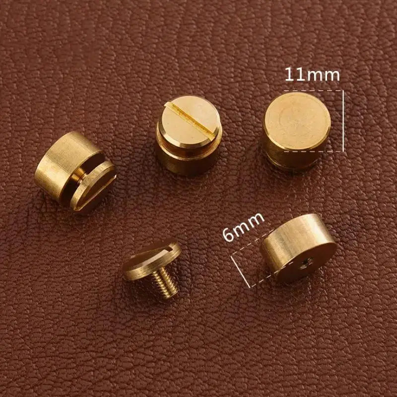 Solid Brass Rivets & Screws – 5-Set DIY Leather Bag Feet