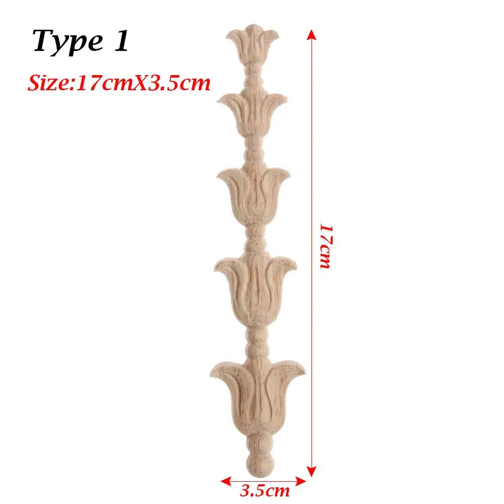 Wood Carved Rose Flower Applique – DIY Furniture & Home Decor