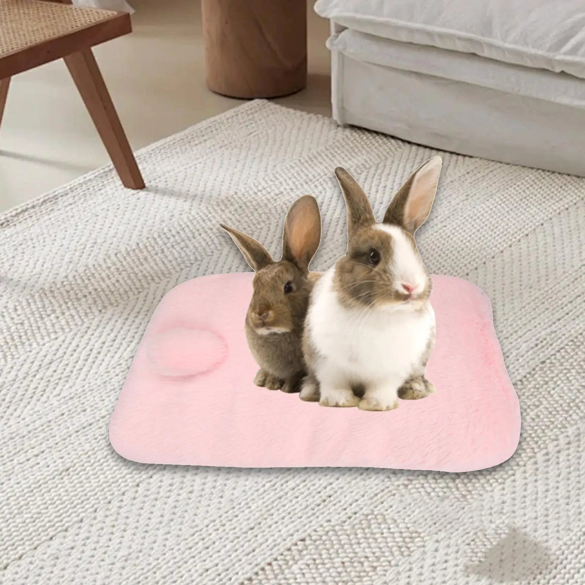 Small Animal Plush Bed | Bunny Guinea Pig Hamster Fleece Mat
