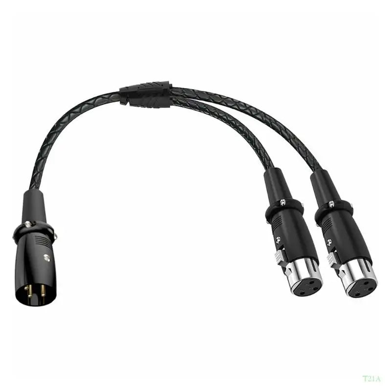 XLR Male to 2XLR Female Y Splitter Cable – Shielded 50cm