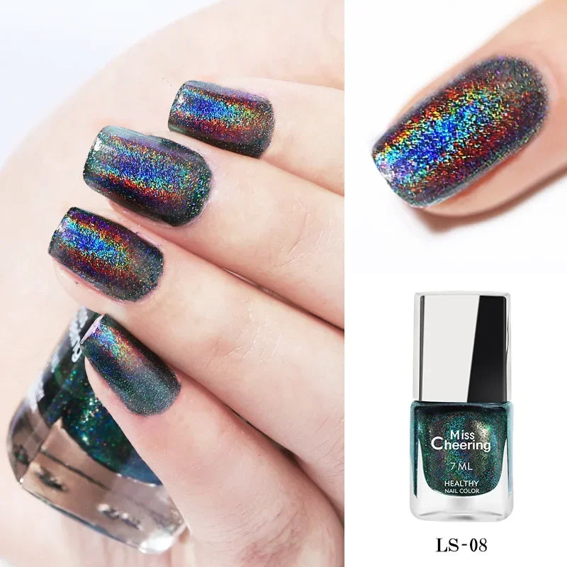 Handaiyan Laser Glitter Nail Polish – 8 Rainbow Holographic