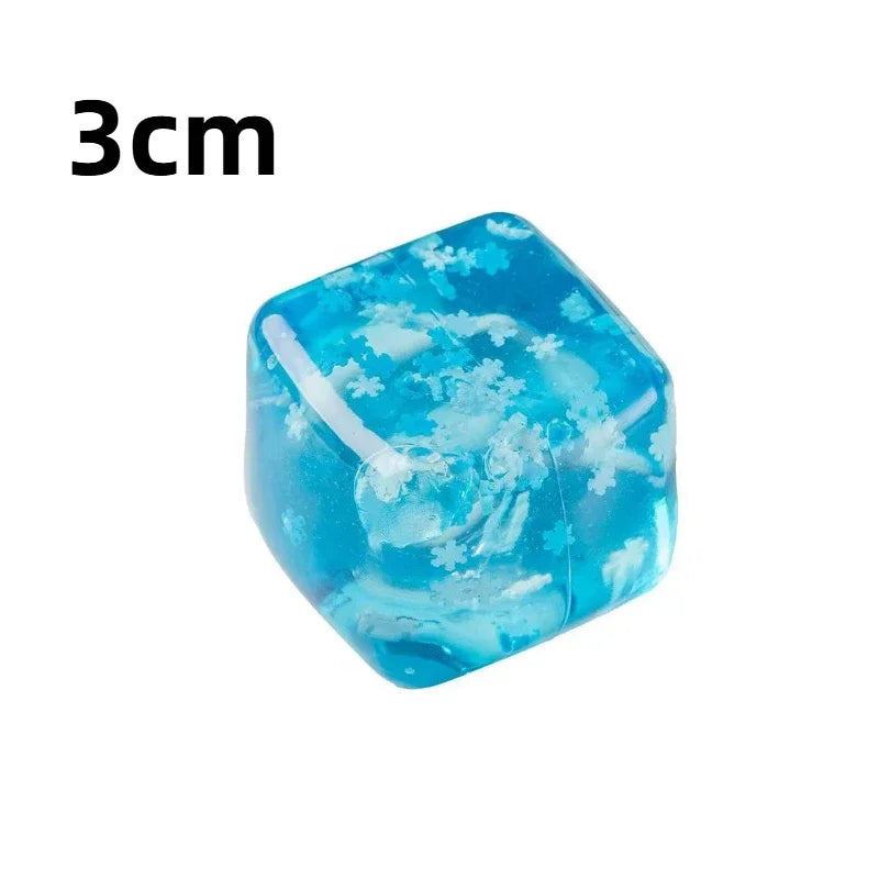 Squishy Snowflake Ice Cube Slow-Rising Fidget Toy 3/4.5/5.5cm