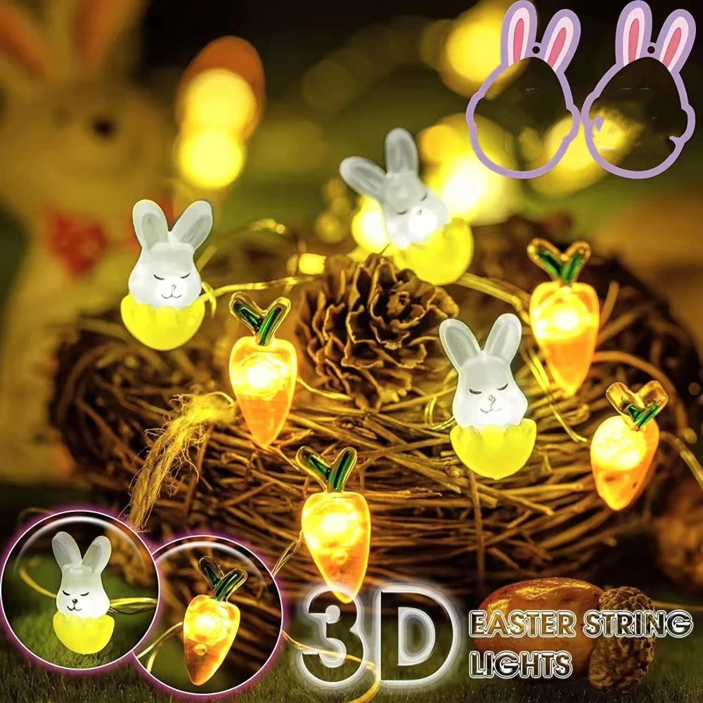 Easter LED String Lights – 2M 20 LED Bunny Fairy Light Garland