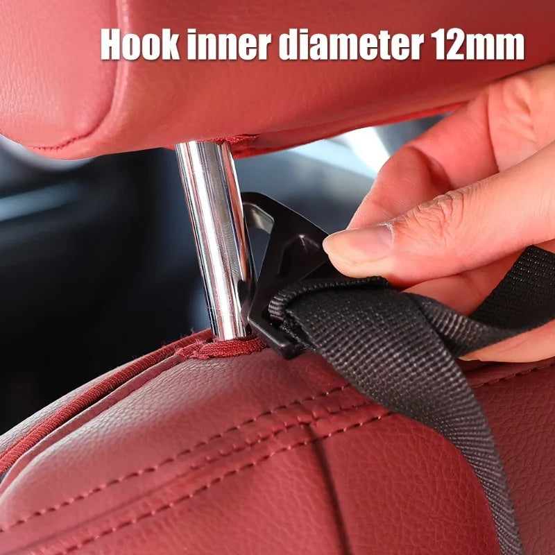 Car Headrest Hooks 2-Pack – Rear Seat Hanging Organizer