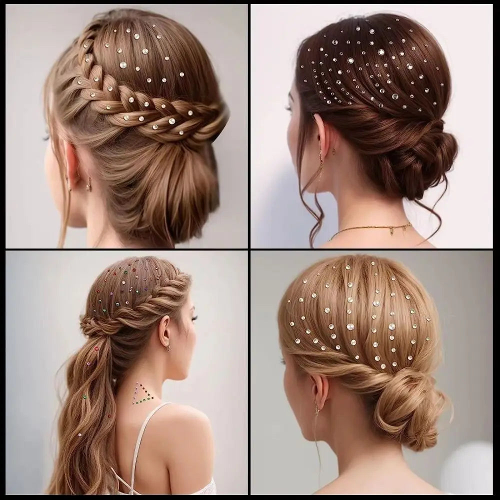 Self-Adhesive Beige Pearl Stickers – Mix 3/4/5/6mm Hair & Face