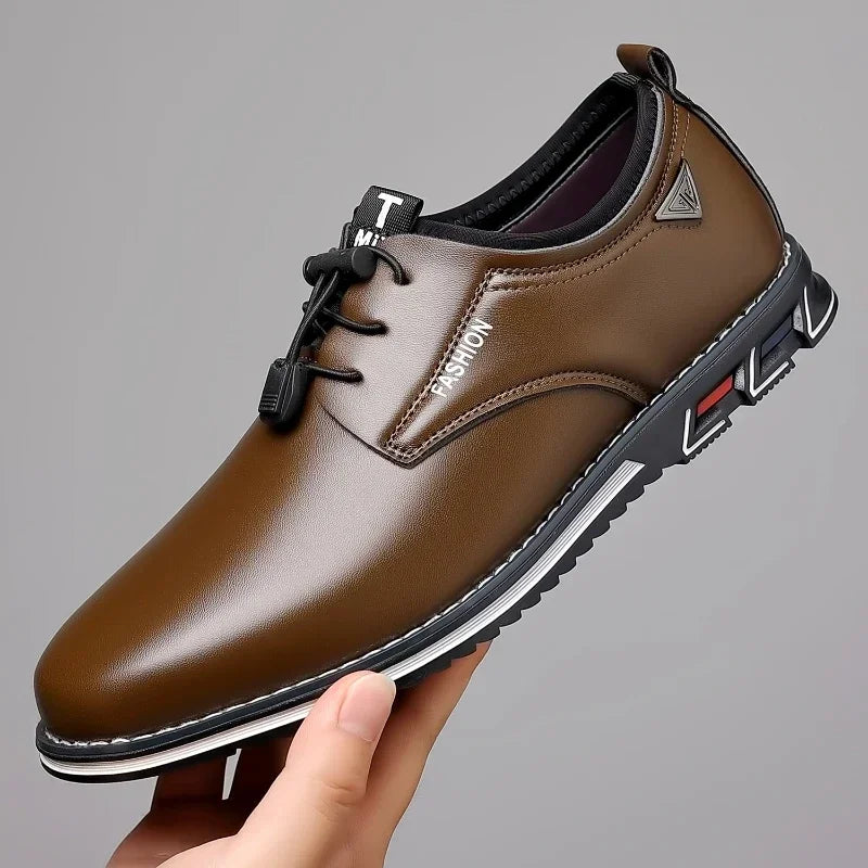 LEDP Men's Leather Slip-On Loafers – Flat Driving Shoes