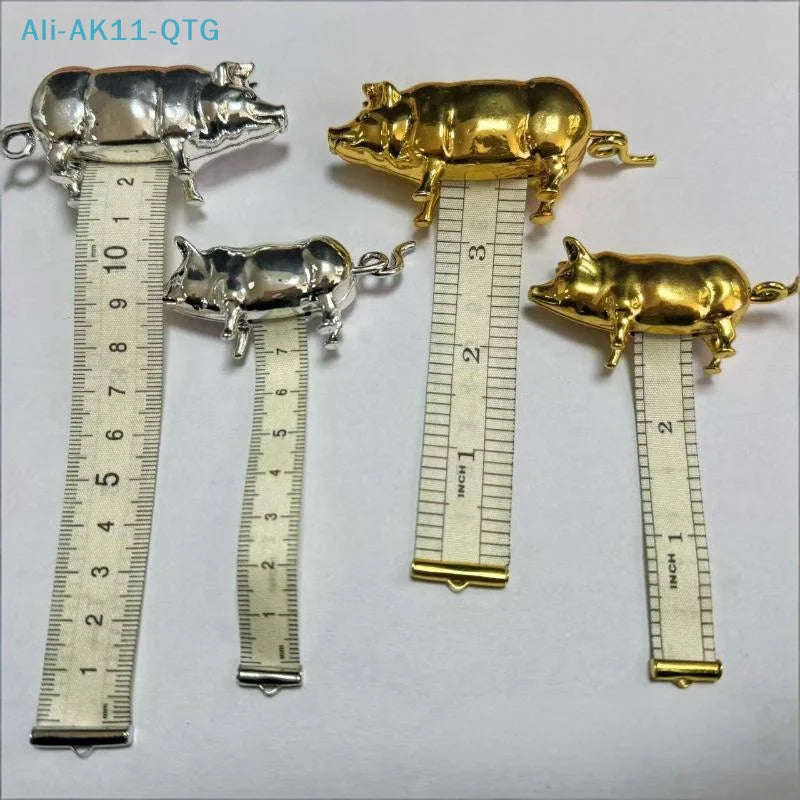 Pig-Shaped Mini Retractable Tape Measure | Metal Sewing Tool