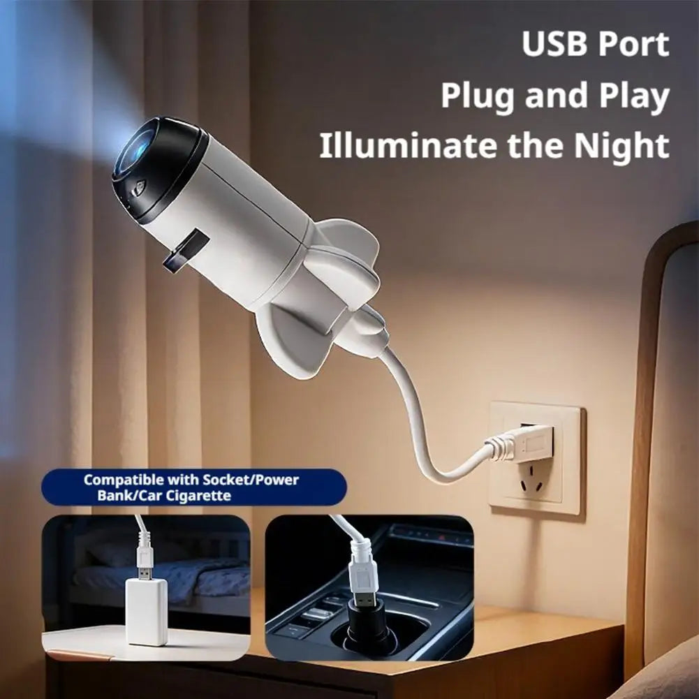 USB Galaxy Projector – 360° Rotating LED Starry Sky Night Light