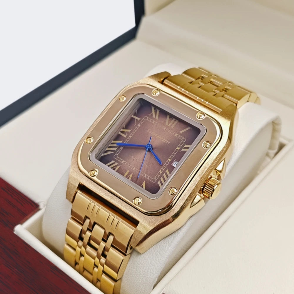 Square Skeleton Automatic Men's Watch | LUOLINGONGJUE Tank