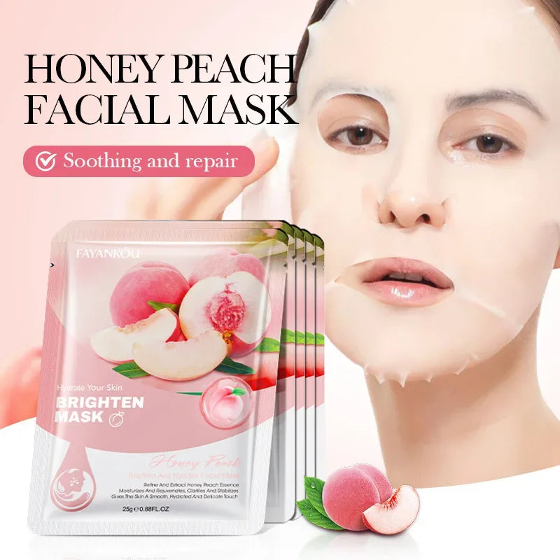 10-Pack Fruit Facial Sheet Masks – Hydrating & Brightening