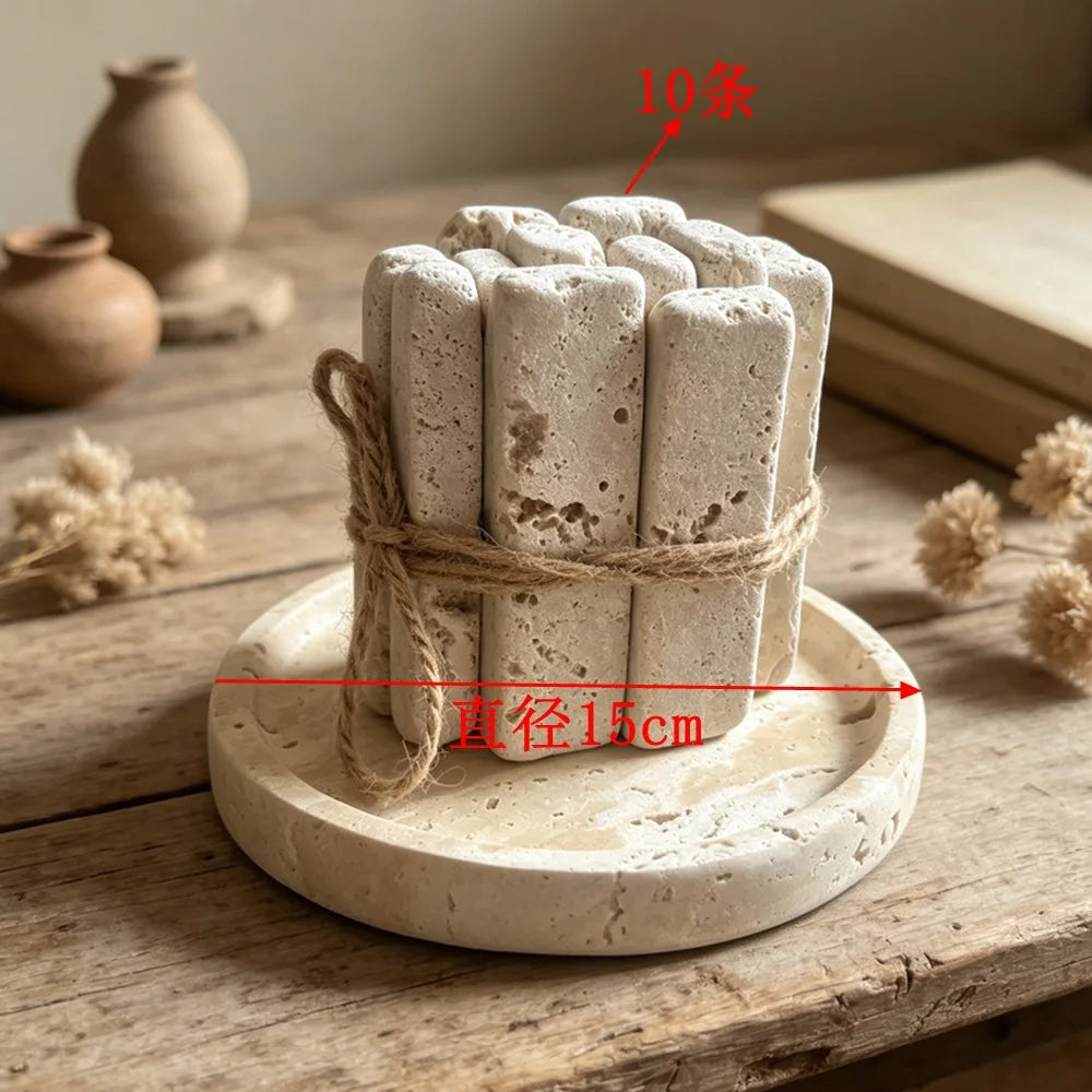 Travertine Aroma Stone Diffuser – Flameless Essential Oil Diffuser