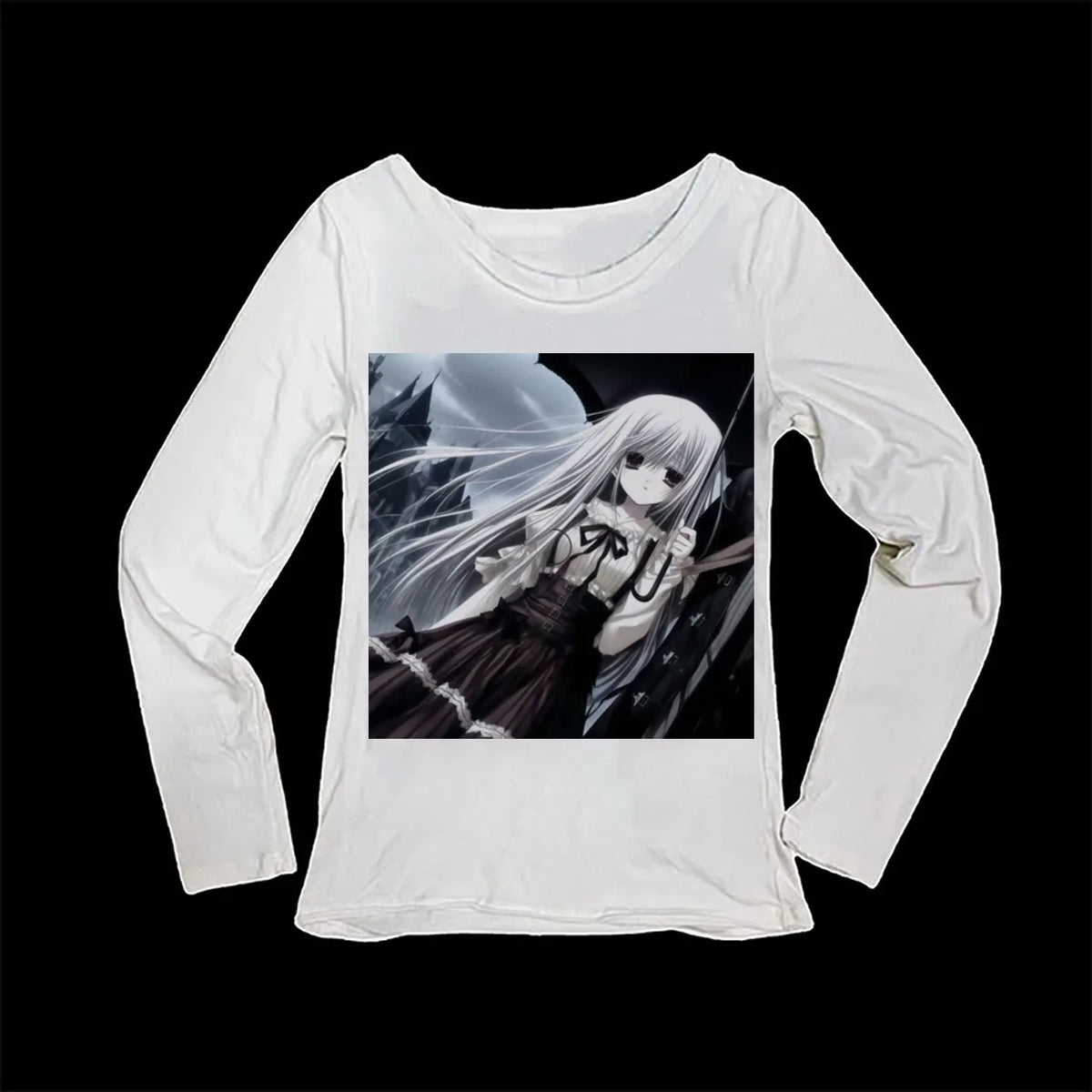 Y2K Anime Graphic Long-Sleeve Tee | Harajuku Streetwear Women