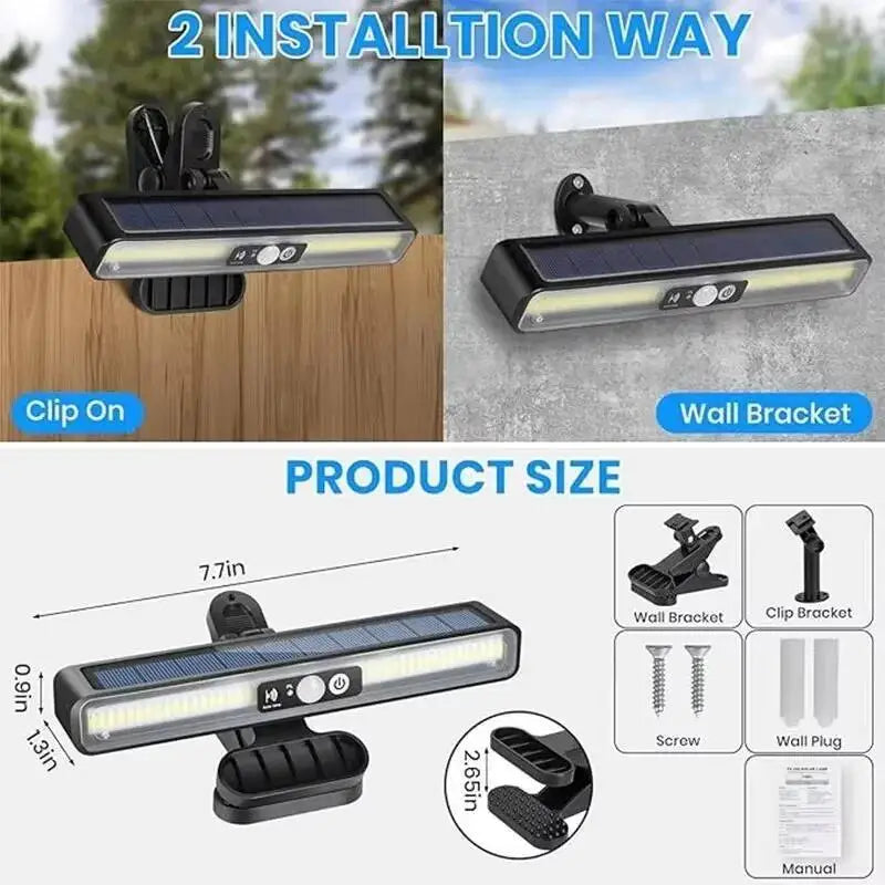 Solar Motion Sensor Clip Light – 36 LED IP65 Outdoor