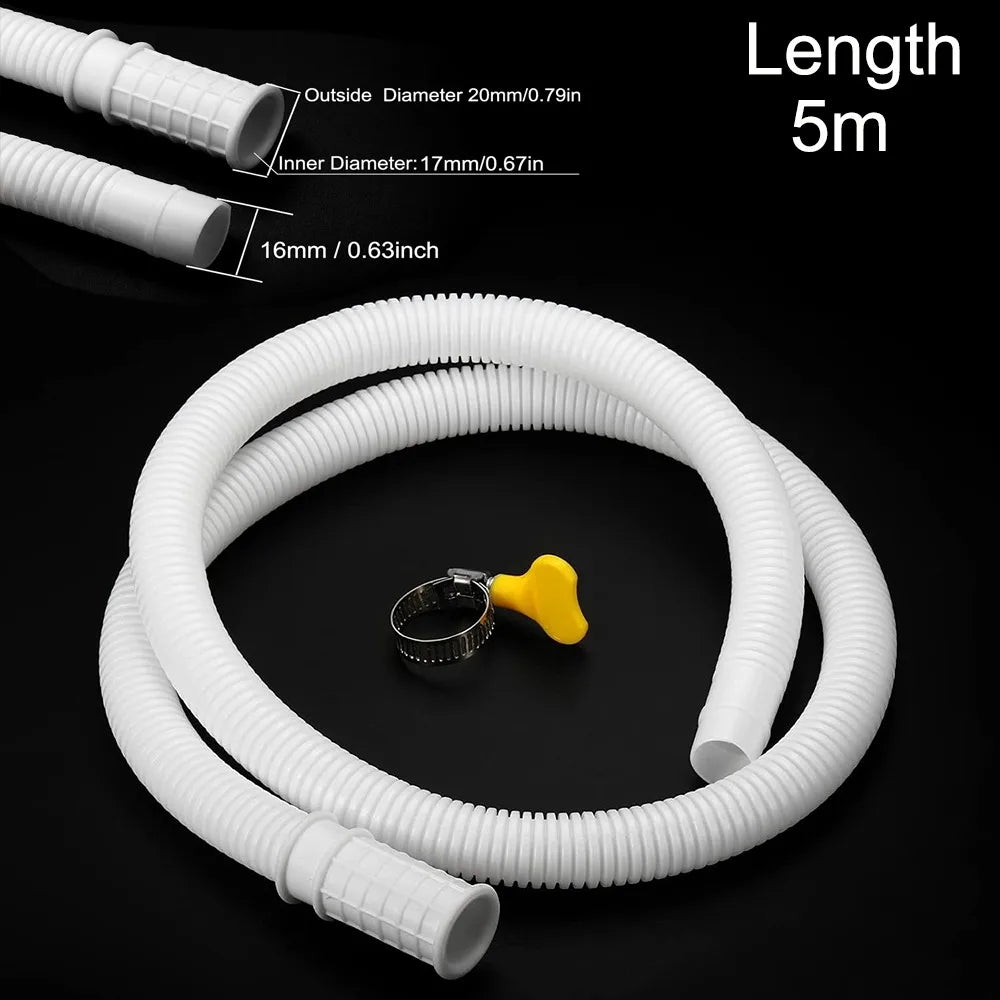 Thickened ABS Drain Hose 1–5M | AC & Washing Machine Tube