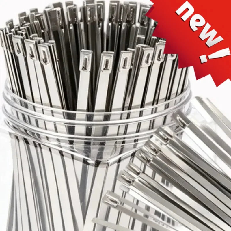 Heavy-Duty Stainless Steel Self-Locking Cable Ties | 20–60 Pack