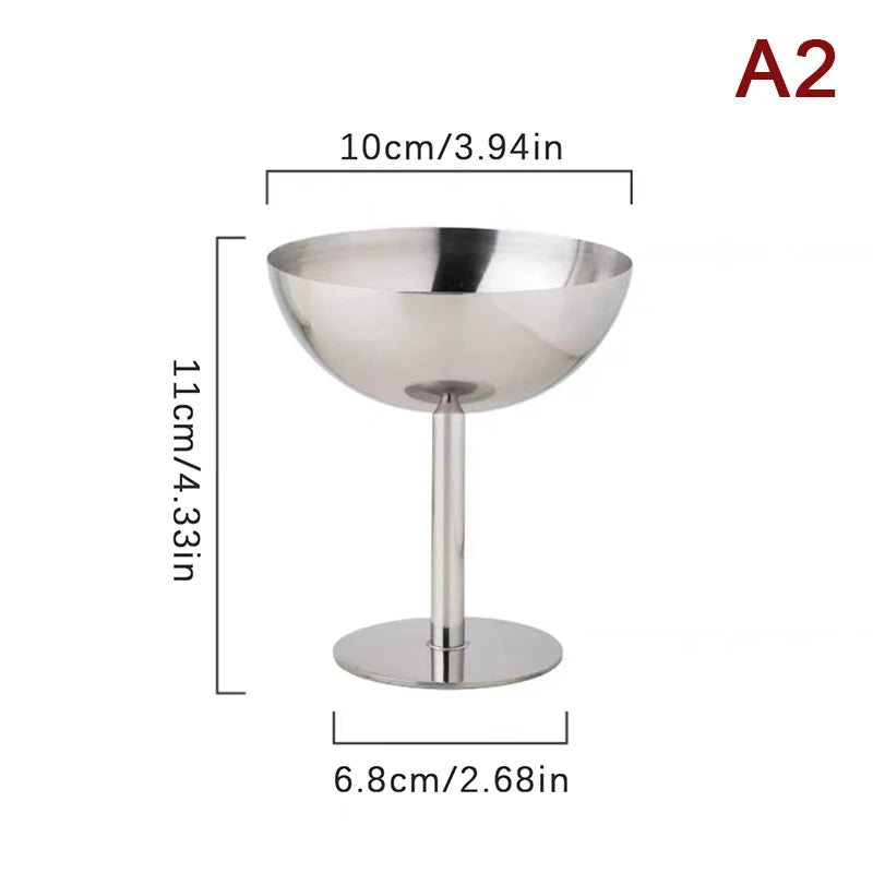 Stainless Steel Goblet Ice Cream Cup & Dessert Bowl