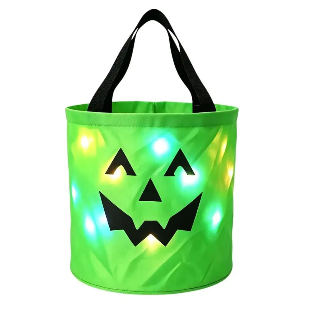 LED Light-Up Halloween Pumpkin Candy Bucket for Kids