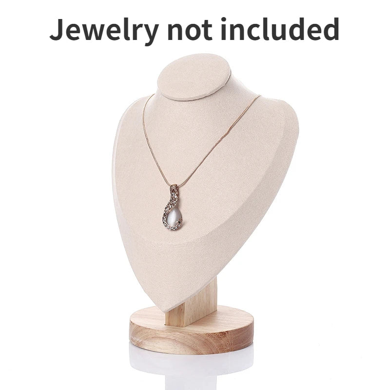 Velvet Bust Necklace Display Stand – Heart-Shaped Jewelry Organizer