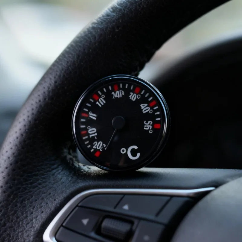 Mini Circular Dial Thermometer – Waterproof ABS, Car & Home
