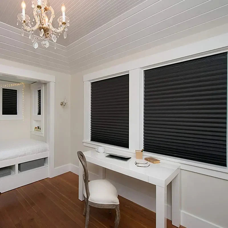 Self-Adhesive Pleated Blinds – No-Drill Folding Curtain 4 Colors