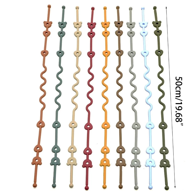 Silicone Baby Pacifier Clip Chain | Stroller & Highchair Strap