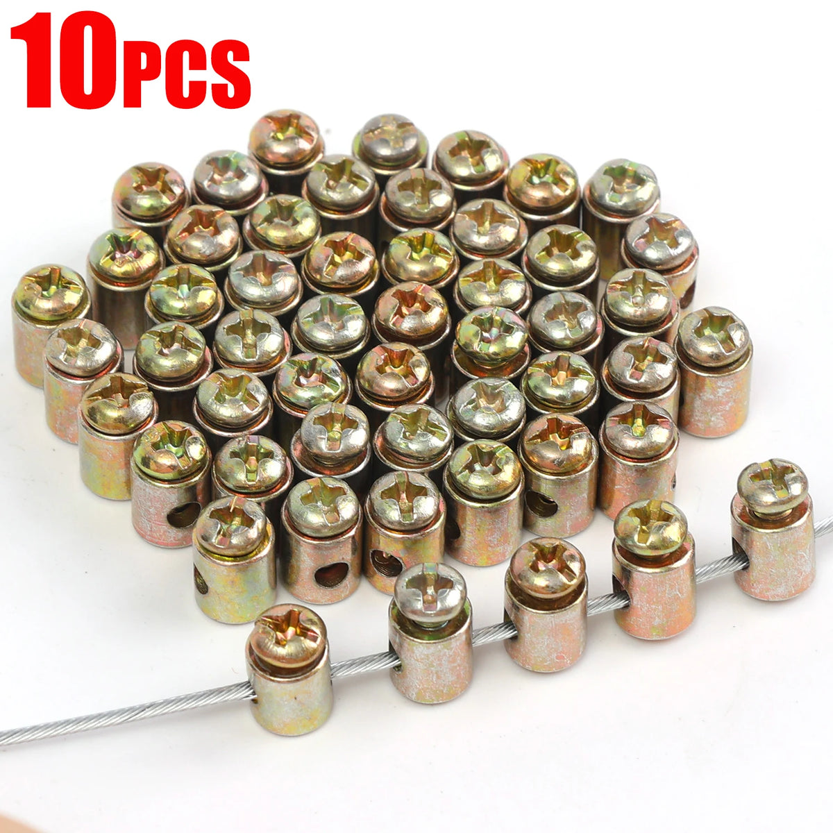 Universal Throttle Cable Clamp Metal Stopper Clips 10-Pack
