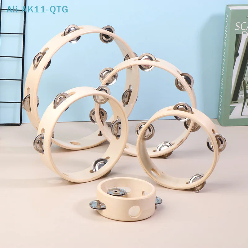 Wooden Tambourine for Kids – Orff Hand Drum 4–10 Inch