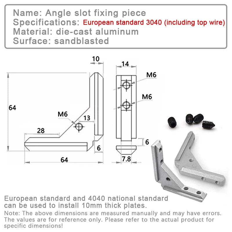 Aluminum Profile Corner Connector 2020 3030 4040 Slot Bracket