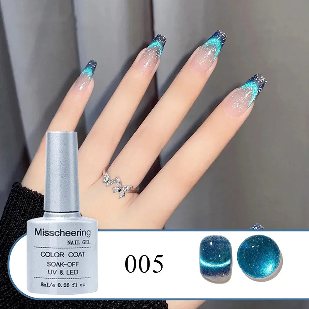 Cat's Eye Magnetic Gel Nail Polish – UV/LED Crystal Blue 8ml