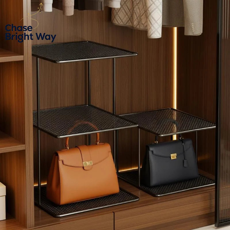 Stackable Metal Mesh Shelf – 2 & 3 Tier Closet Organizer