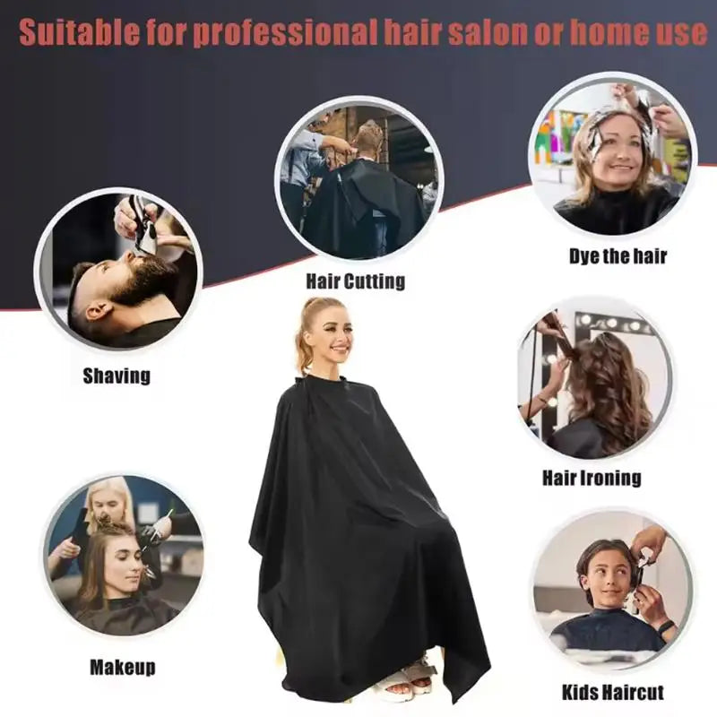 Professional Waterproof Hair Cutting Cape – 140×120cm Snap Closure