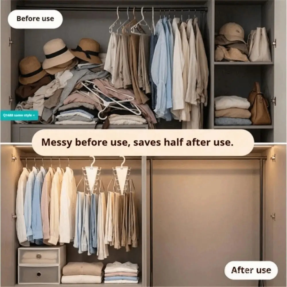 Wall Mounted V-Shape Hat Rack – 12 Rotatable Double-Sided Hooks