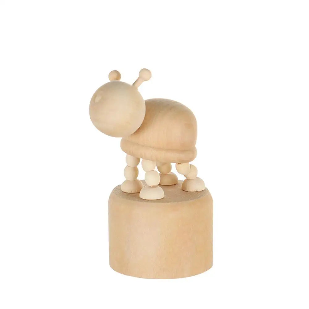 Wooden Animal Puppet Figurine – Mini Desktop Shelf Ornament