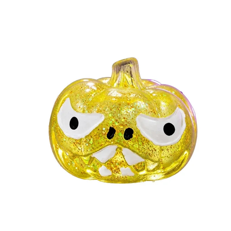 Halloween Pumpkin Skull Squeezing Toy – Sparkling Fidget Fun
