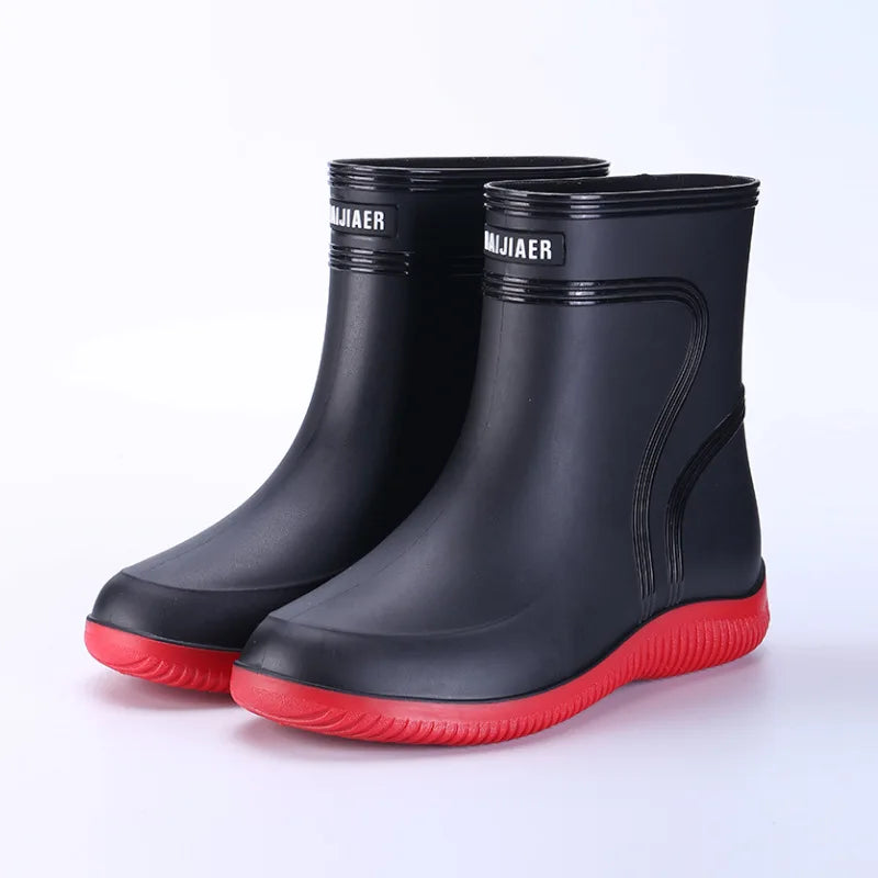 LEDP Unisex Waterproof Ankle Rain Boots | Non-Slip PVC