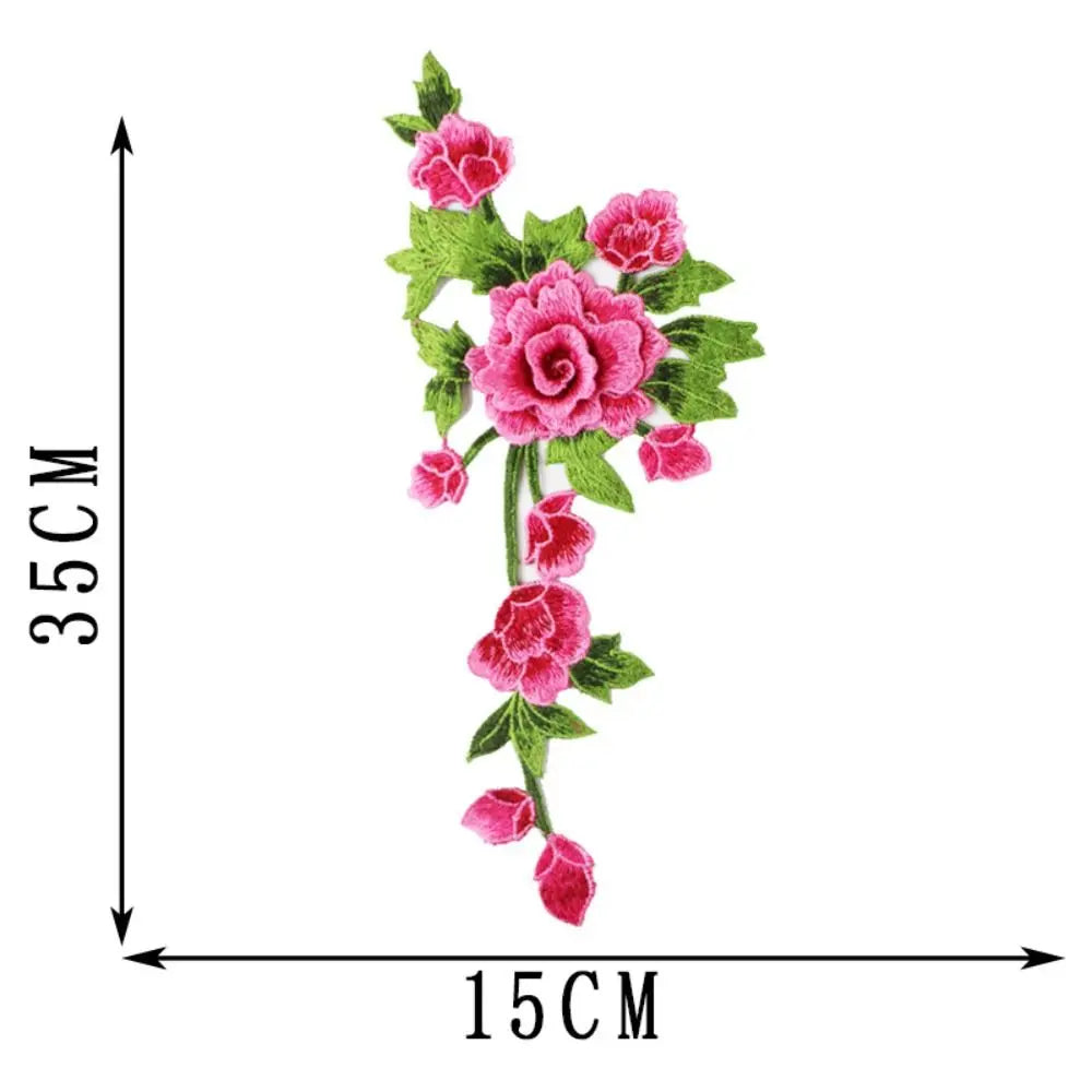 3D Floral Embroidery Applique Patch Pair – DIY Wedding Decor