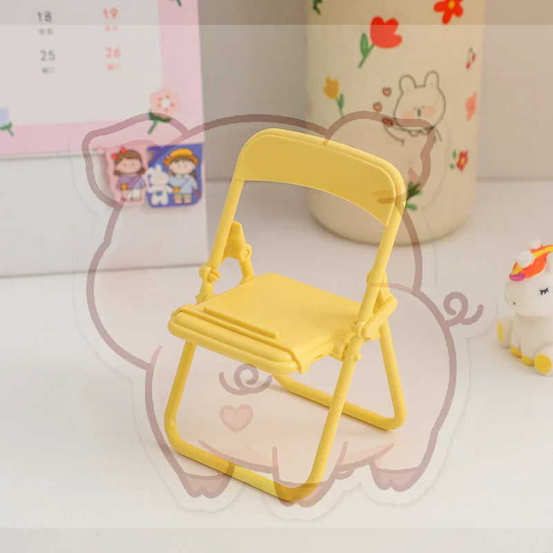 Mini Chair Phone Stand – Cute Colorful Folding Desktop Holder