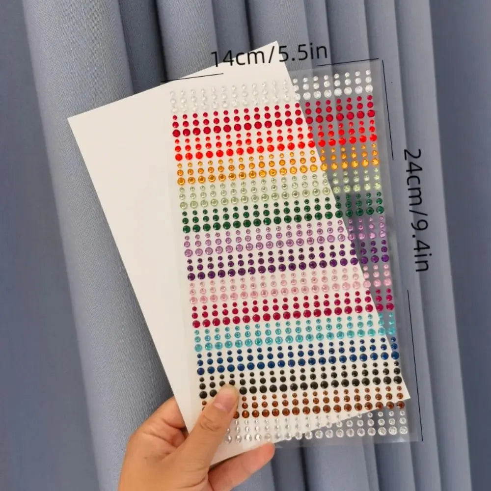 Rainbow Rhinestone Face Gems – DIY Glitter Sticker Sheet