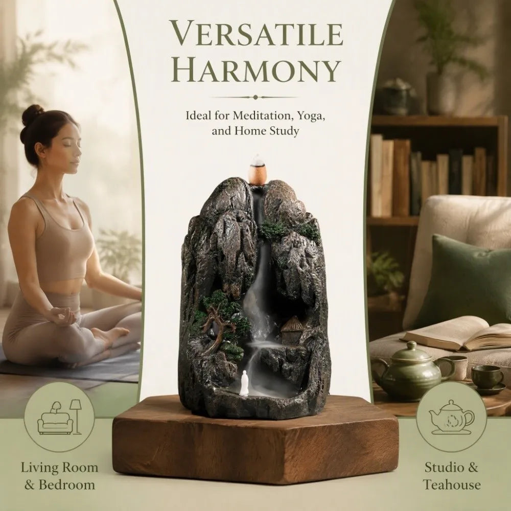 Mountain Tower Waterfall Backflow Incense Burner + 10 Cones
