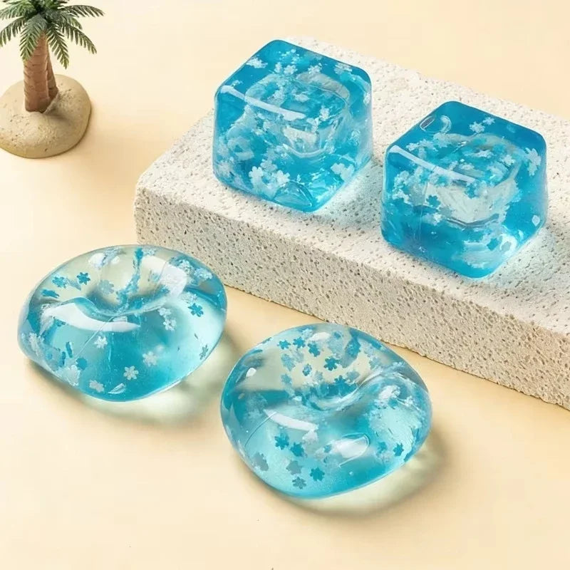 Squishy Snowflake Ice Cube Slow-Rising Fidget Toy 3/4.5/5.5cm